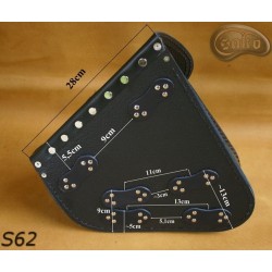 LEATHER SADDLEBAG S62 REAL with drink holder H-D SOFTAIL