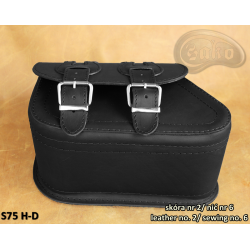 LEATHER SADDLEBAG S75 H-D SPORTSTER without bracket