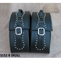 LEATHER SADDLEBAGS S152 SKULL