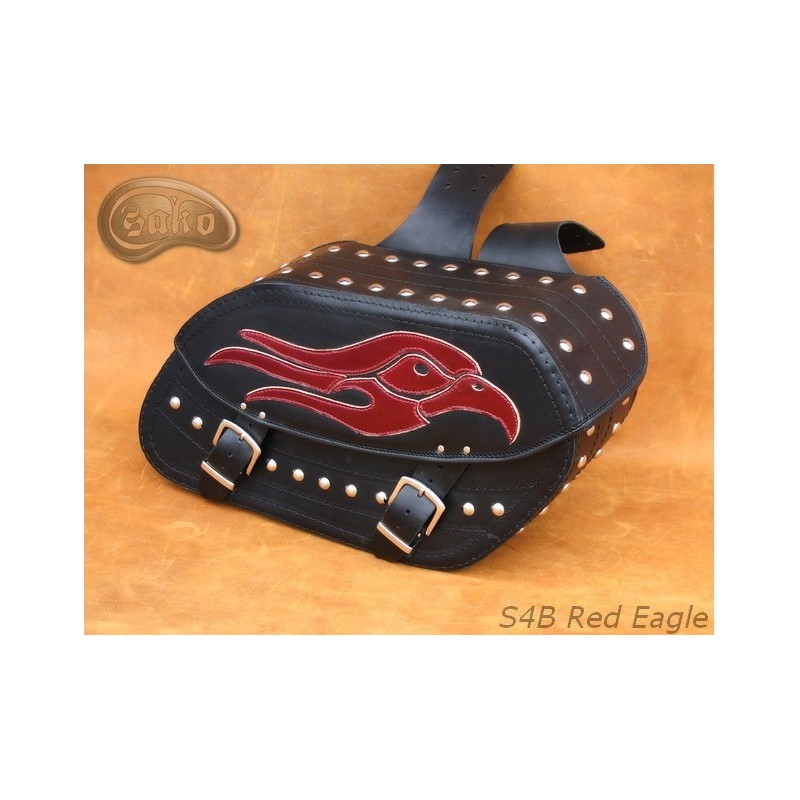 LEATHER SADDLEBAGS S04 B RED EAGLE  **TO REQUEST**