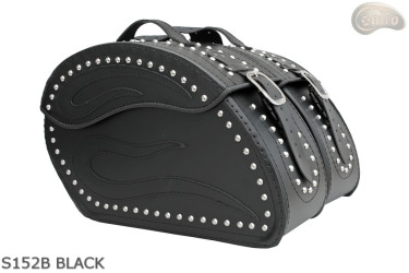 LEATHER SADDLEBAGS S152 BLACK