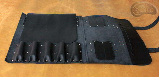 Taška / pouzdro na nůž   ČERNÁ lícová KŮŽE (model 4)