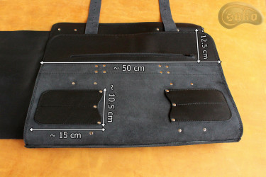 Taška / pouzdro na nůž   ČERNÁ lícová KŮŽE (model 4)