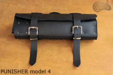 Taška / pouzdro na nůž ČERNÁ lícová KŮŽE PUNISHER (model 4)