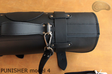 Taška / pouzdro na nůž ČERNÁ lícová KŮŽE PUNISHER (model 4)