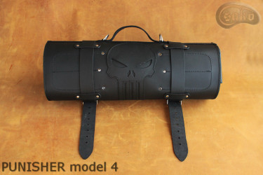 Taška / pouzdro na nůž ČERNÁ lícová KŮŽE PUNISHER (model 4)