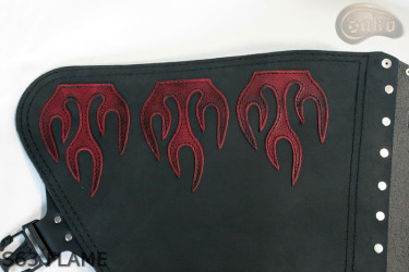 LEATHER SADDLEBAG S63 FLAME H-D SOFTAIL