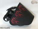 LEATHER SADDLEBAG S63 FLAME H-D SOFTAIL
