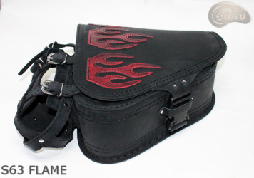LEATHER SADDLEBAG S63 FLAME H-D SOFTAIL