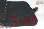 LEATHER SADDLEBAG S63 FLAME H-D SOFTAIL