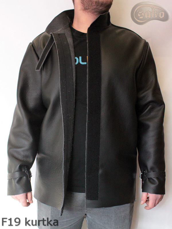 Veste de soudeur en cuir F19 avec fermeture velcro