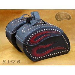 LEATHER SADDLEBAGS S152 RED