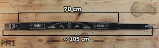 Kožený pásek PM1 pro kalhoty motorkářského stylu. DÉLKA ~ 105 cm