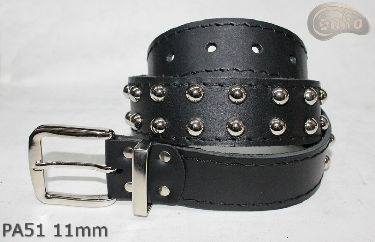 Kožený pásek na kalhoty/sukně PA51 s 11mm ozdobnými nýty