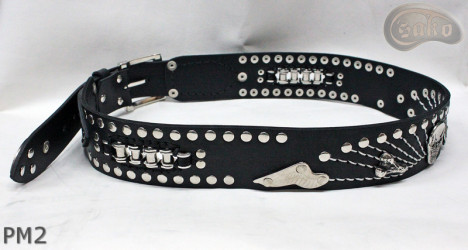 Motorcycle leather trouser belt PM2, length ~ 110,5 cm