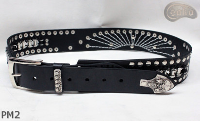 Motorcycle leather trouser belt PM2, length ~ 110,5 cm