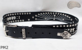 Motorcycle leather trouser belt PM2, length ~ 110,5 cm