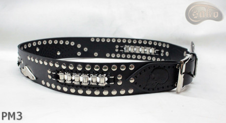 Motorcycle leather trouser belt PM3, length ~ 115 cm