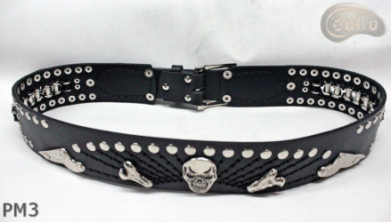 Motorcycle leather trouser belt PM3, length ~ 115 cm