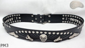 Motorcycle leather trouser belt PM3, length ~ 115 cm