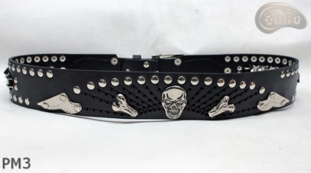 Motorcycle leather trouser belt PM3, length ~ 115 cm