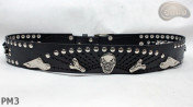 Motorcycle leather trouser belt PM3, length ~ 115 cm