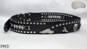 Motorcycle leather trouser belt PM3, length ~ 115 cm