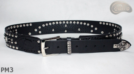 Motorcycle leather trouser belt PM3, length ~ 115 cm