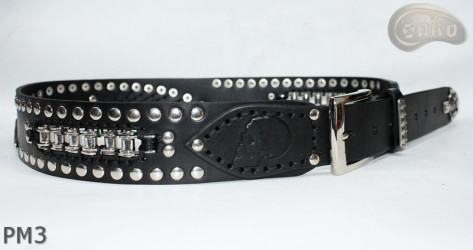 Motorcycle leather trouser belt PM3, length ~ 115 cm