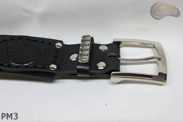 Motorcycle leather trouser belt PM3, length ~ 115 cm