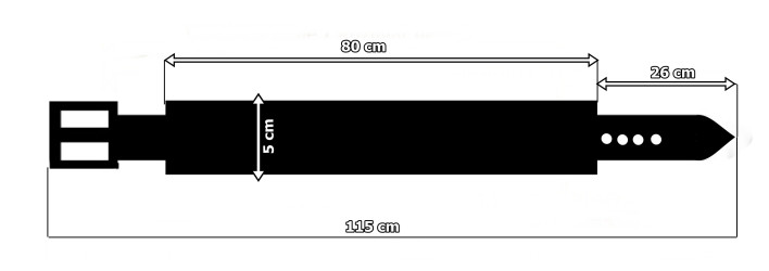 Motorcycle leather trouser belt PM3, length ~ 115 cm
