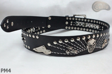 Motorcycle leather trouser belt PM4, length ~ 120,5 cm
