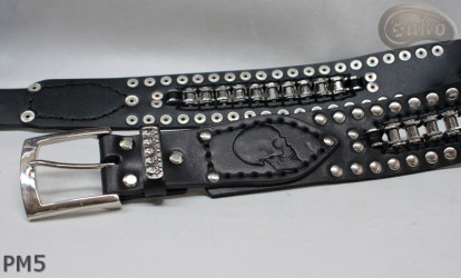 Motorcycle leather trouser belt PM5, length 126 cm
