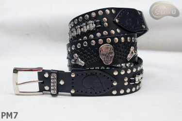 Motorcycle leather trouser belt PM7, length ~ 136 cm