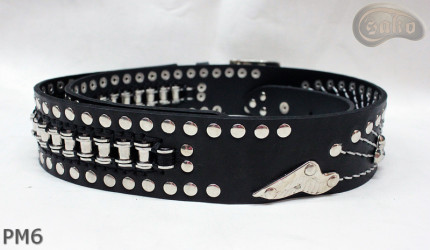 Motorcycle leather trouser belt PM6, length ~ 131 cm