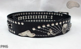 Motorcycle leather trouser belt PM6, length ~ 131 cm