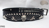 Motorcycle leather trouser belt PM6, length ~ 131 cm