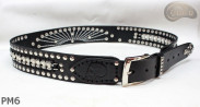 Motorcycle leather trouser belt PM6, length ~ 131 cm