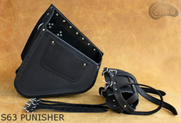 LEATHER SADDLEBAG S63 PUNISHER H-D SOFTAIL