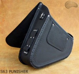 LEATHER SADDLEBAG S63 PUNISHER H-D SOFTAIL