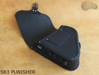 LEATHER SADDLEBAG S63 PUNISHER H-D SOFTAIL