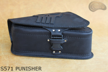 LEATHER SADDLEBAG S571 PUNISHER H-D Sportster
