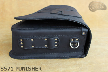 LEATHER SADDLEBAG S571 PUNISHER H-D Sportster