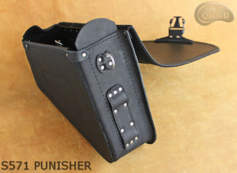 LEATHER SADDLEBAG S571 PUNISHER H-D Sportster