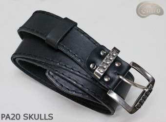 Kožený pásek PA20 SKULLS