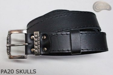 Kožený pásek PA20 SKULLS