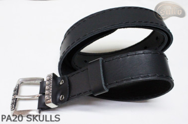 Kožený pásek PA20 SKULLS