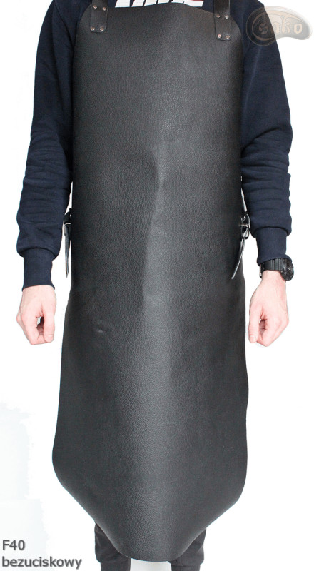 Kožená ochranná zástěra F40 bezuciskowy řezník/svářeč/kuchař/grilovač/zámečník