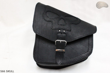 LEATHER SADDLEBAG S66 SKULL H-D SOFTAIL