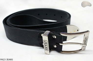 PA23 JEANS Leather trouser belt with metal tip